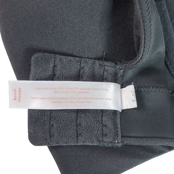 Cacique Boost Plunge Bra Black 40D Underwire Adjustable Strap Seamless Cup Mold - Picture 9 of 9